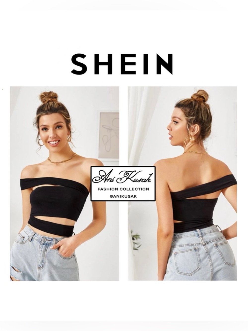 SHEIN One Shoulder Lace Up Top